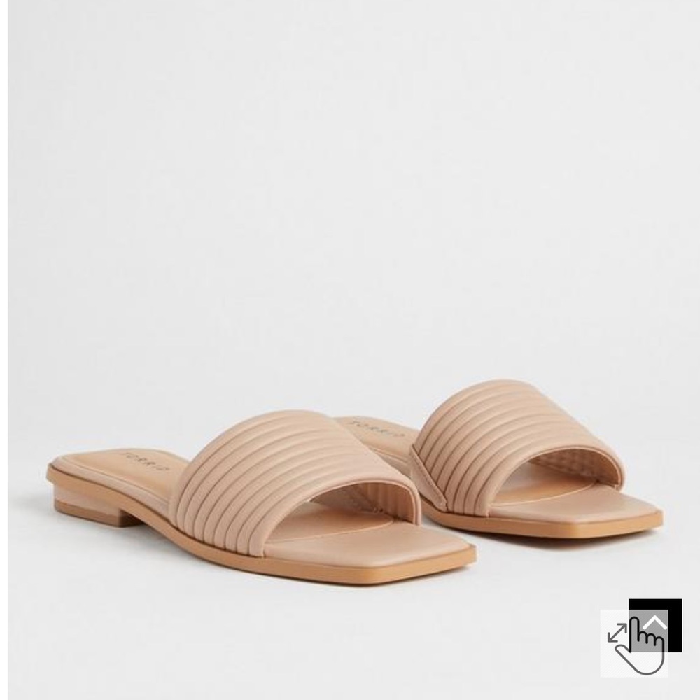 TUBULAR BANDED SLIDE BEIGE TORRID SIZE 10 WW SANDALS SLIP ON